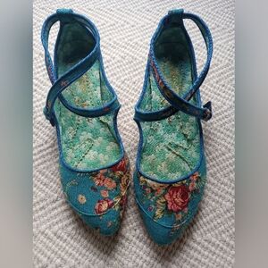 Irregular Choice Blue Floral Mini Heel